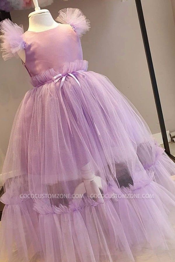 Lovely Long Gauze Girl Dress | Clove Princess Girl Beauty Pageant Dress