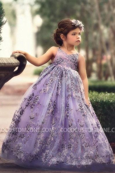 Lace A-line Strapless And Cross Thin Straps Flower Girl Dresses
