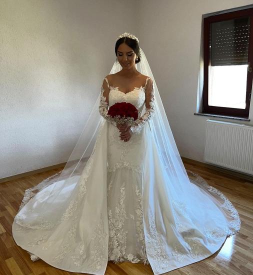 Vintage A-Line Lace Long Sleeves Wedding Dress | Shop Wedding Dresses Online_2