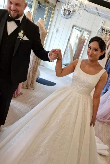 Gorgeous Cream A-line Lace Wedding Dress