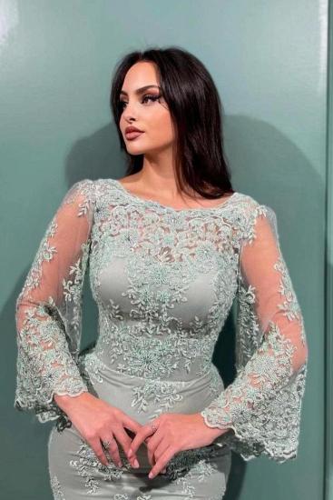 Lace Tea-Length 3/4 Sleeves Mermaid MotherDress | Lace Mother of the Bride Dresses_3