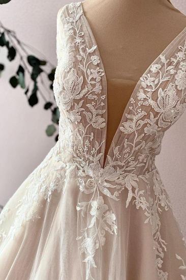 Simple sexy A-line sleeveless wedding dress | Lace wedding dress_2