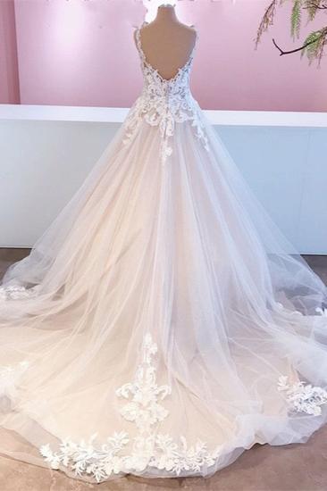 Designer V-Neck Ruffle Lace Wedding Dress | Wedding Dress A-Line_2