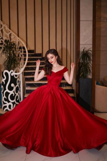Elegant Red Cardigan A-Line Princess Evening Dress | Wide Strap Ball Dress_1