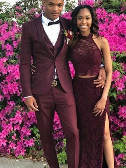 Burgundy Solid Shawl Lapel Men's Prom Costume | One Button Men's Suit