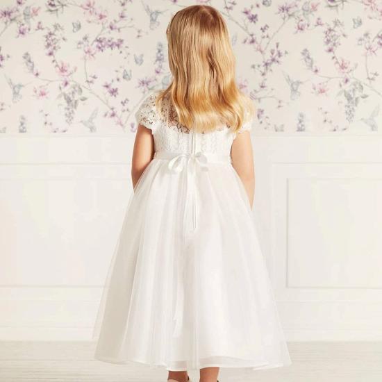 Cute Fluffy Tulle Girl Dress With Ribbon_2