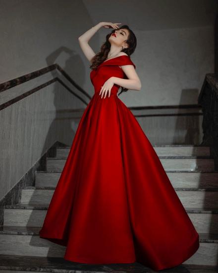 Elegant Red Cardigan A-Line Princess Evening Dress | Wide Strap Ball Dress_3