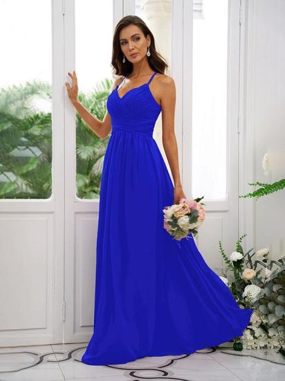 Lilac Chiffon V-Neck Spaghetti Straps Bridesmaid Dresses Simple_37
