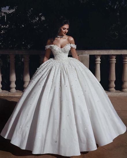 Gorgeous Off-Shoulder Sweetheart Neck Ball Gown Wedding Dress_2