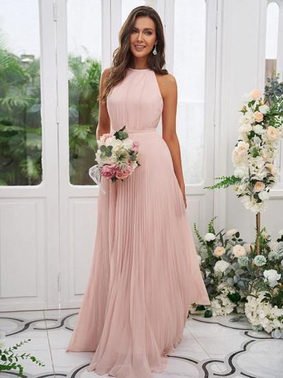 Chiffon Long Halter Sleeveless Evening Dress_2