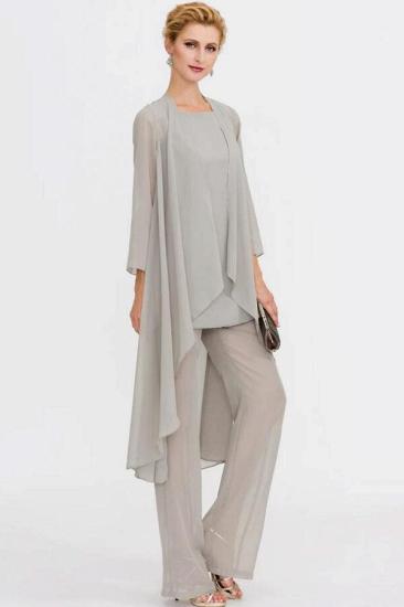 3-Piece Suit/Pants Suit Scoop Neck Length Chiffon Bride Mother Dress_4