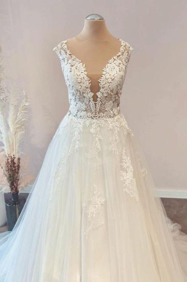 Designer A-Line Tulle Applique Wedding Dress | Simple Lace Wedding Dress_2
