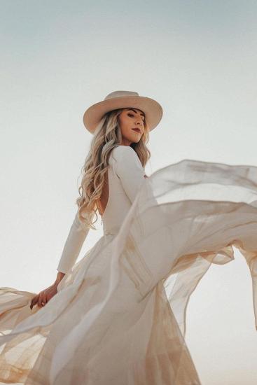 Designer A-Line Long Sleeve Ruffle Wedding Dress | Drag Belt Wedding Dress_5