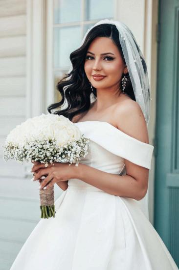 Simply Off Shoulder Satin A-Line Wedding Dress_6