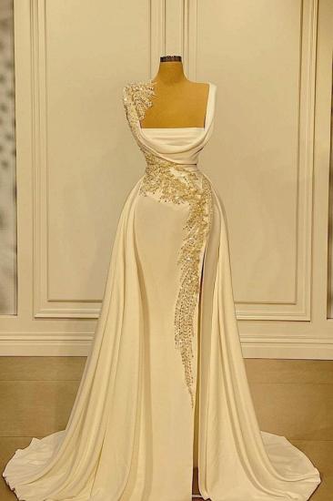 Elegant Off-Shoulder Sequined Mermaid Dress | Ball Dress White