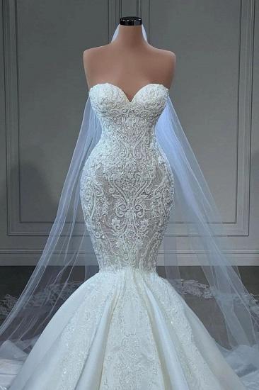 Sexy Heart Neck Long Mermaid Wedding Dress | Sexy Lace Wedding Dress_2
