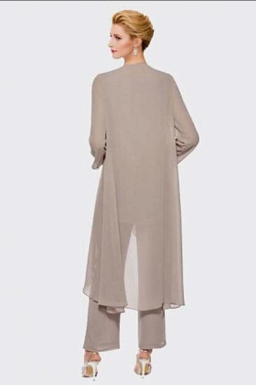 Chiffon Asymmetrical Scoop 3/4 Sleeves Two Piece MotherDress_4