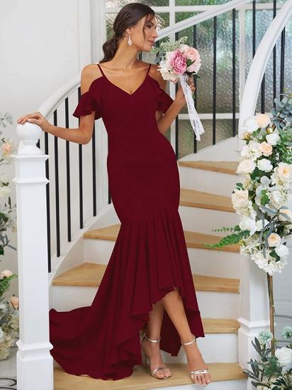 Cascading Ruffles Asymmetrical Mermaid Bridesmaid Dresses_22
