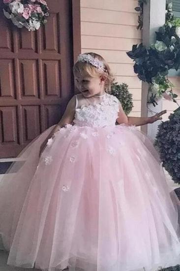 Lovely Fluffy Sleeveless Lace Applique | Gauze Girl Beauty Flower Girl Dress Dress_3