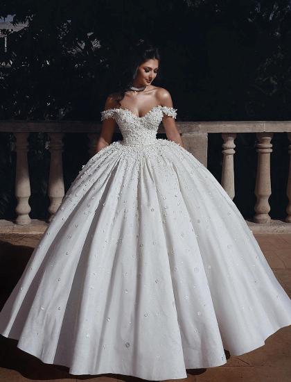 Gorgeous Off-Shoulder Sweetheart Neck Ball Gown Wedding Dress