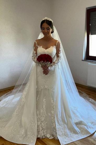Vintage A-Line Lace Long Sleeves Wedding Dress | Shop Wedding Dresses Online