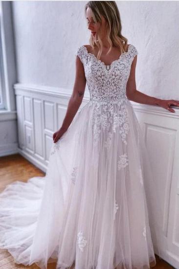 White Bohemian A-line Lace Vintage Wedding Dress