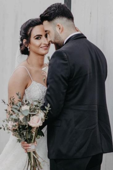 A Word Sequined White Wedding Dress With Belt | Sleeveless Wedding Dress_6