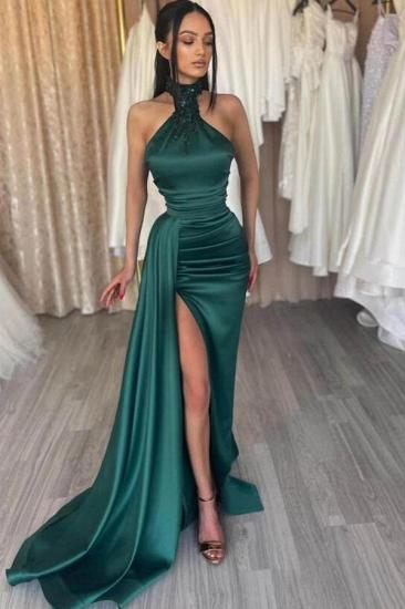 Floor-Length Halter Sleeveless Mermaid Prom Dresses