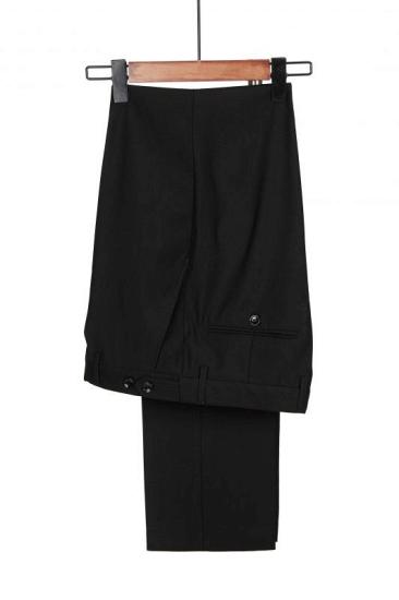 Latest Design Dark Green and Black Double Breasted Close Fitting Men Suits_4