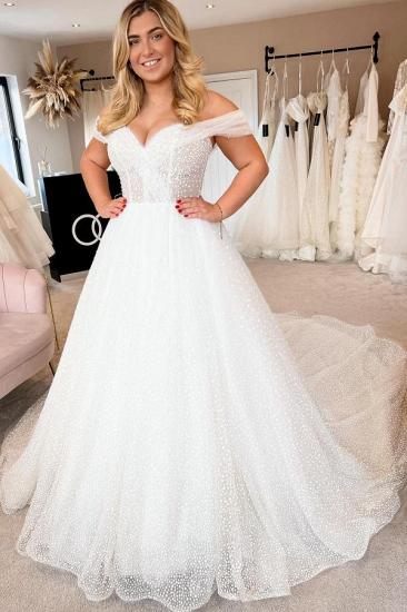Elegant White Off-shoulder Wedding Dress Wedding Dress