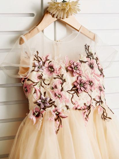 Lovely Tulle Lace Sleeveless Flower Girl Sale Dress_4