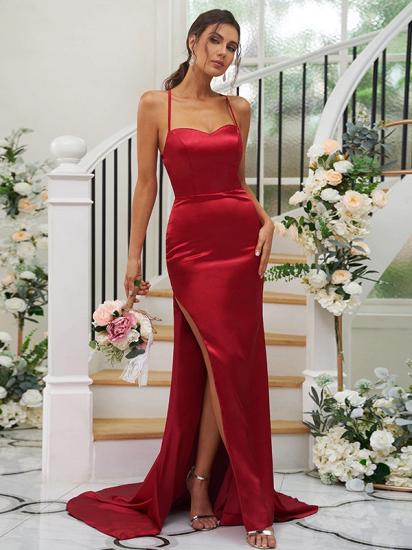 Long Sweetheart Spaghetti Straps Mermaid Evening Dresses