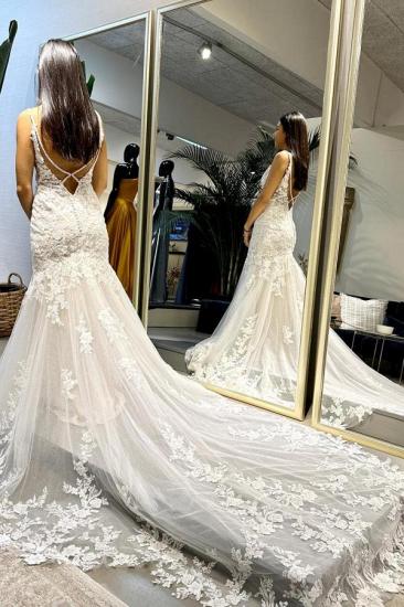 Designer Mermaid Lace Cheap Wedding Dress_3