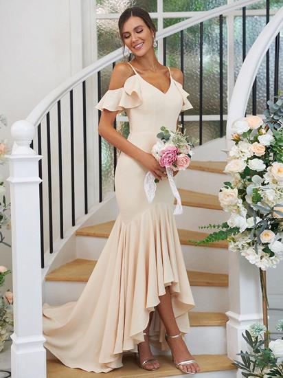 Cascading Ruffles Asymmetrical Mermaid Bridesmaid Dresses_4