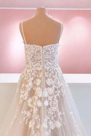 Chic Sweetheart Neck Lace Wedding Dress | Cheap One Line Wedding Dresses_4
