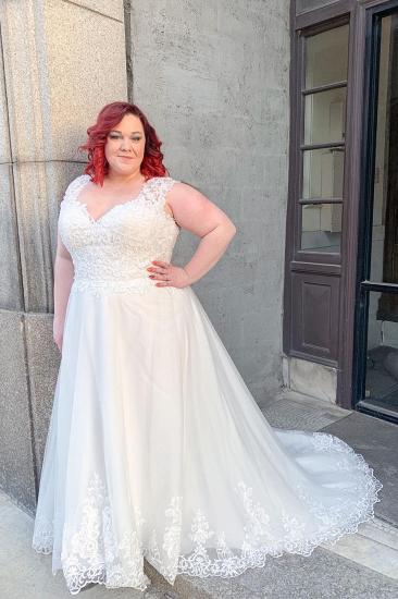 Glamorous A-Line Sweetheart Floor Length Wedding Dress | Cheap Lace Wedding Dresses