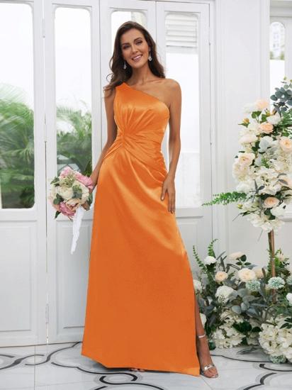 One Shoulder Dark Green Long Bridesmaid Dresses | Simple Bridesmaid Dress_21