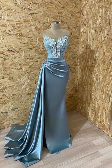 Sexy Blue Sweetheart Appliquéd Long Evening Gown | Pretty Ball Dresses