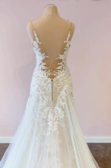 Modern Sleeveless V-Neck Mermaid Wedding Dress | Lace Wedding Dress_4