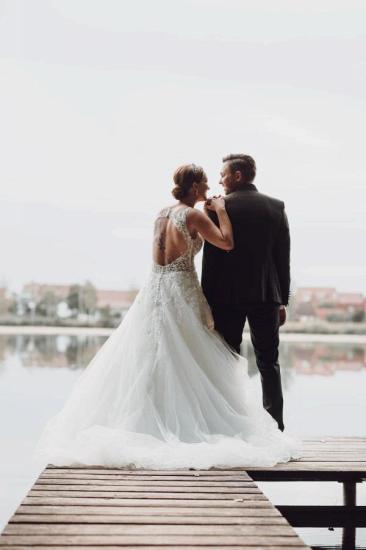 Designer A-Line Lace | Shop Wedding Dresses With Sleeves Online_2
